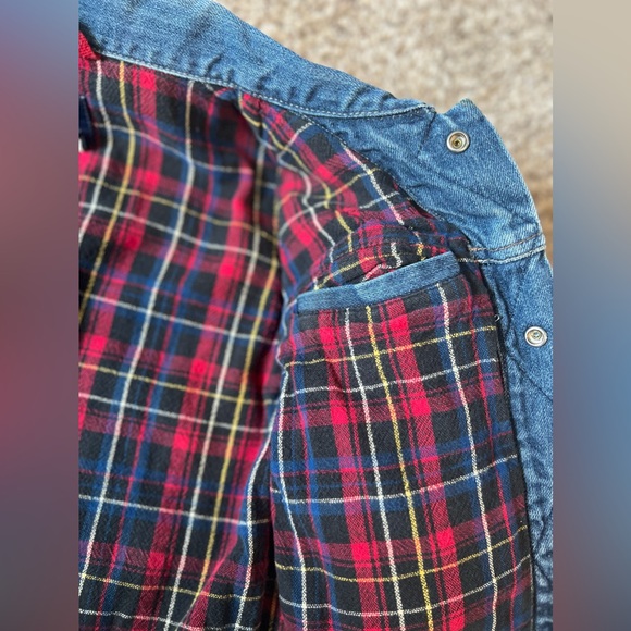 Vintage 1980’s GAP Kids Denim Jacket With Flannel Lining Size XS (4) - Picture 7 of 16